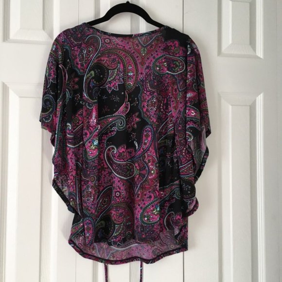 NWT Purple Paisley Batwing Blouse - Picture 5 of 5